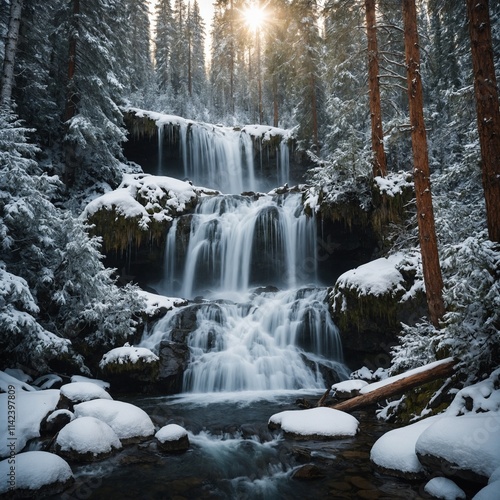 waterfall in winter