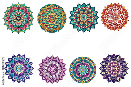 flower mandala pattern circle creative luxury orn vector