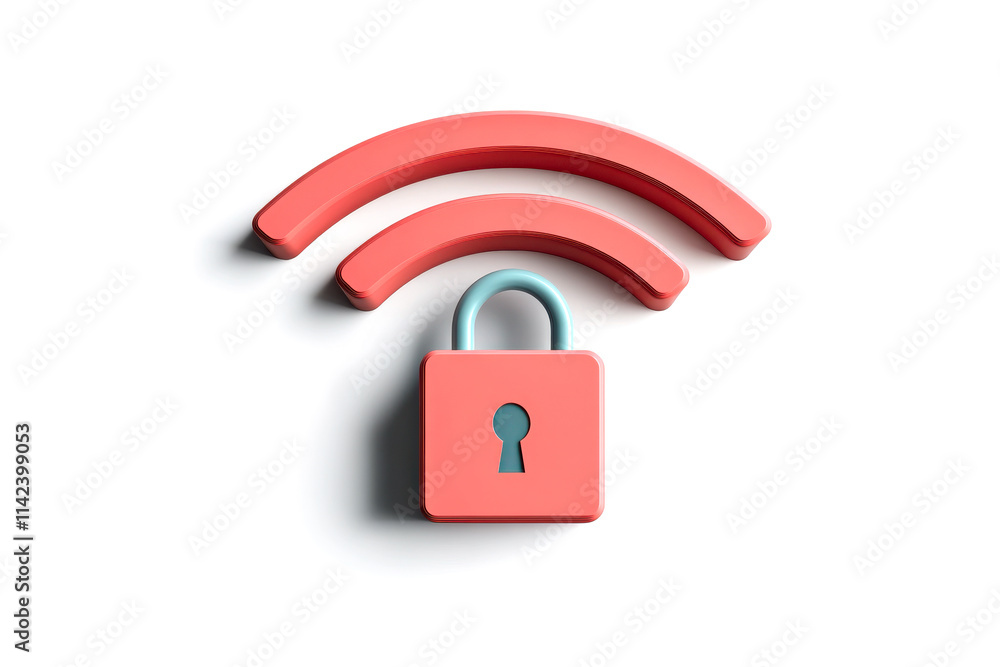 A graphic showing a padlock symbolizing Wi-Fi security with red signal waves, representing the importance of protecting wireless networks. A graphic showing a padlock symbolizing Wi-Fi security with red signal waves, representing the importance of protecting wireless networks.