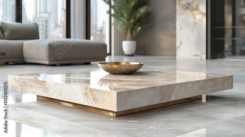 Luxury stone platform, polished marble textures, 3D illustration