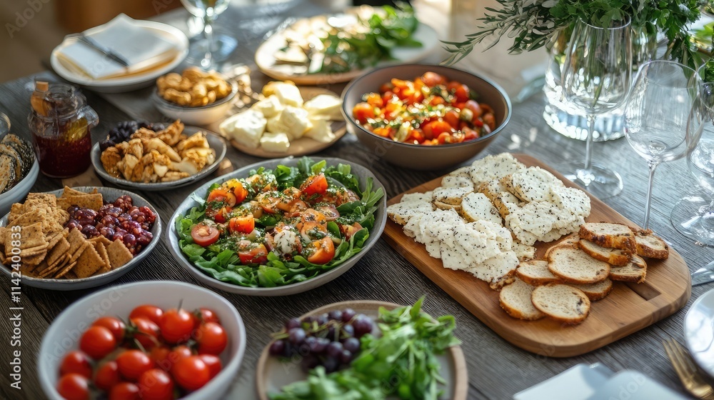 Healthy snacks arranged on a table for a work or study session Healthy snacks arranged on a table for a work or study session