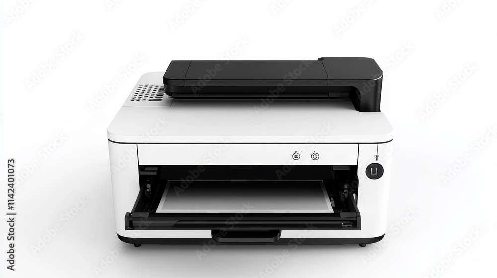 Stylish White Printer from Front View Stylish White Printer from Front View