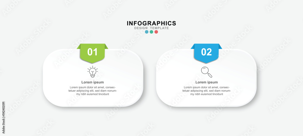 Vector Infographic label design template with icons and 2 options or steps. Vector Infographic label design template with icons and 2 options or steps.