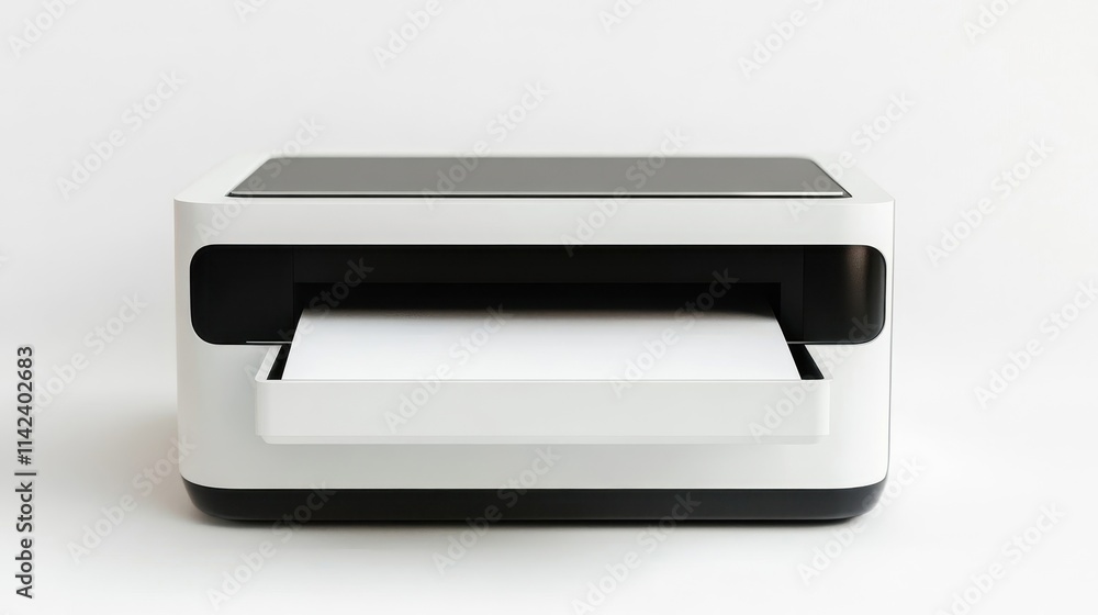 Modern Minimalist Printer Design in White and Black Modern Minimalist Printer Design in White and Black