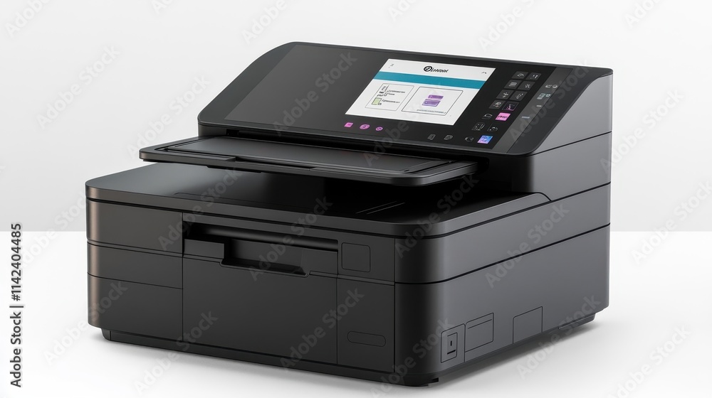 Modern Black Office Printer with Digital Touch Display Modern Black Office Printer with Digital Touch Display