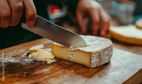 Comte an aged French cheese made from unpasteurized cow's milk photo