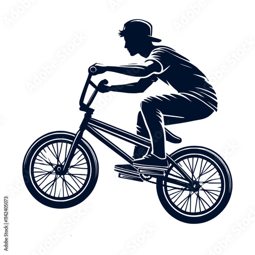 silhouette of bmx rider in action (artwork 2)