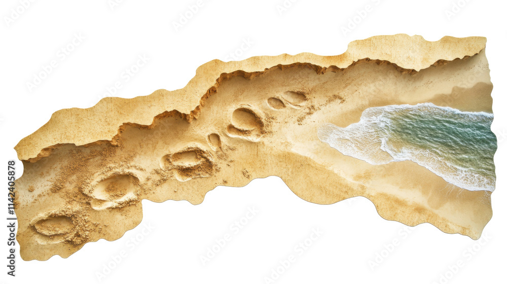 Fototapeta premium Sandy beach, transparent background