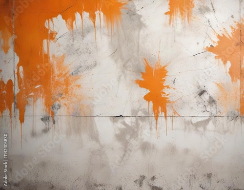 Orange and white distressed concrete background with rough texture, hardness, solid, evenness