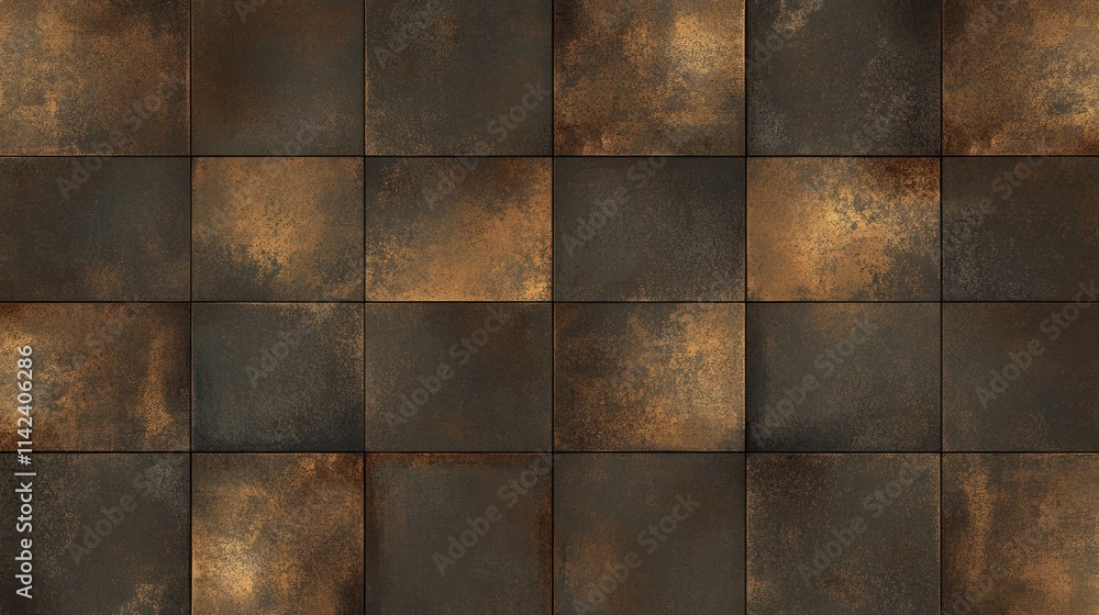 AI generates a Dark brown square tiles seamless texture. AI generates a Dark brown square tiles seamless texture.