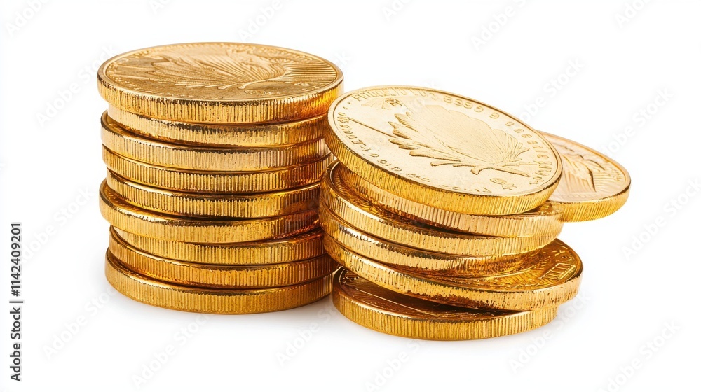 Stacks of Gold Coins Representing Wealth Prosperity and Financial Success Stacks of Gold Coins Representing Wealth Prosperity and Financial Success