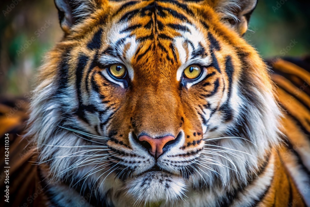 Obraz premium Amur Tiger Macro Photography: Close-up Details of Siberian Tiger Eyes, Fur, Claws, Wildlife Photography, Nature