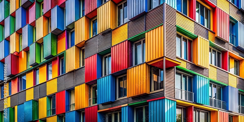 Architectural Photography: Video Test Pattern Design, Geometric Building Facades, Modern Abstract Structures, Urban Architecture,  Building Textures