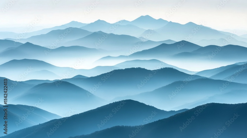 Scenic Fog Rolling Over Misty Hills and Mountains Scenic Fog Rolling Over Misty Hills and Mountains