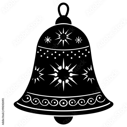 Christmas bell vector silhouette art illustration