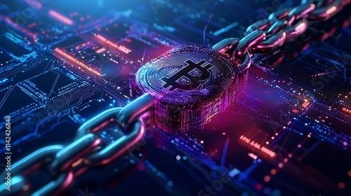 Futuristic Digital Interface for Secure AI Powered Blockchain Transactions