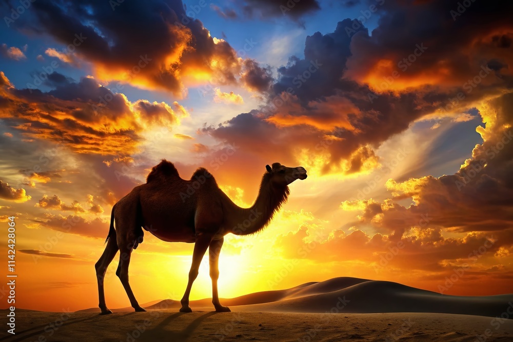 Bactrian Camel Silhouette Photography: Desert Sunset, Two-Humped Camel Silhouette, Wildlife Photography, Animal Silhouette Bactrian Camel Silhouette Photography: Desert Sunset, Two-Humped Camel Silhouette, Wildlife Photography, Animal Silhouette