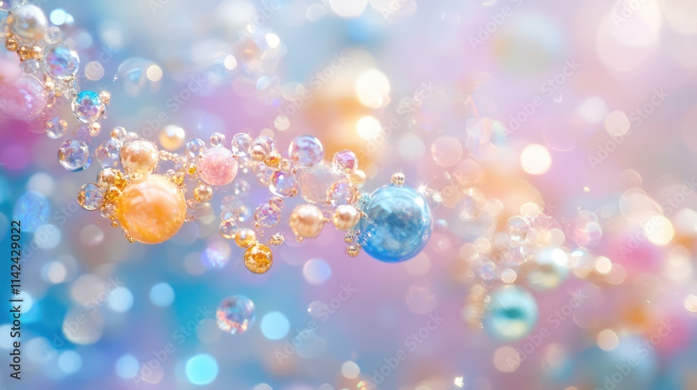 Pastel beaded jewelry background with bokeh. Pastel beaded jewelry background with bokeh.