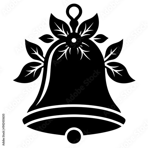 Christmas bell vector silhouette art illustration