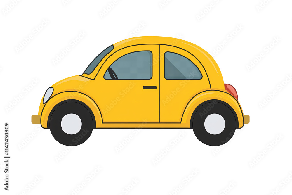 Obraz premium a cartoon of a yellow car
