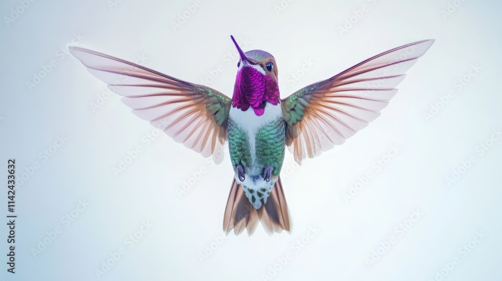 Obraz premium a hummingbird in flight with its wings spread