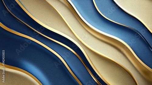 Smooth wave patterns with 3D textures combine with metallic tones to evoke sophistication and elegance.