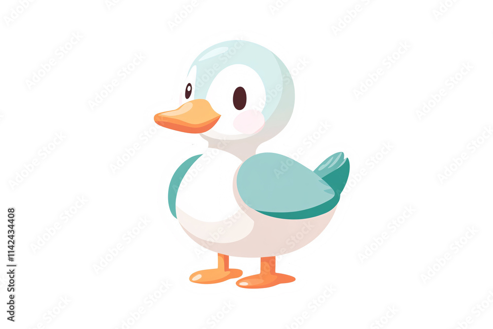 cartoon duck with blue and white feathers cartoon duck with blue and white feathers