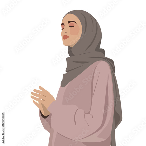 hijab and abaya dress wearing Muslim girl mockup