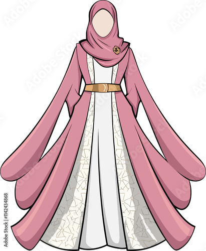 hijab and abaya dress wearing Muslim girl mockup