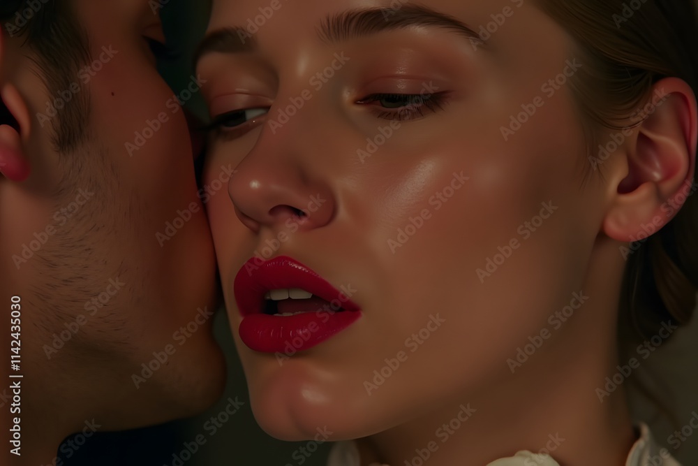 Intimate close-up of young caucasian couple Intimate close-up of young caucasian couple