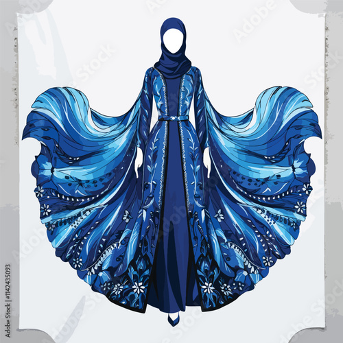 hijab and abaya dress wearing Muslim girl mockup