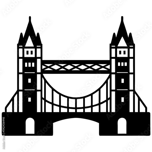  Tower bridge minimalist vector art illustration