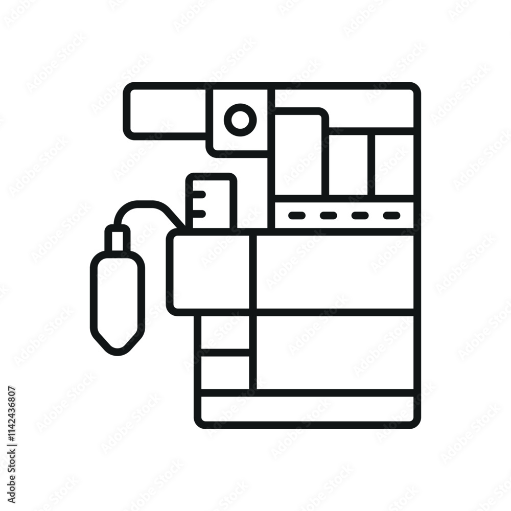 Anesthesia machine icon features a precise and professional design, perfect for representing surgical equipment, operating rooms, or healthcare facilities Anesthesia machine icon features a precise and professional design, perfect for representing surgical equipment, operating rooms, or healthcare facilities