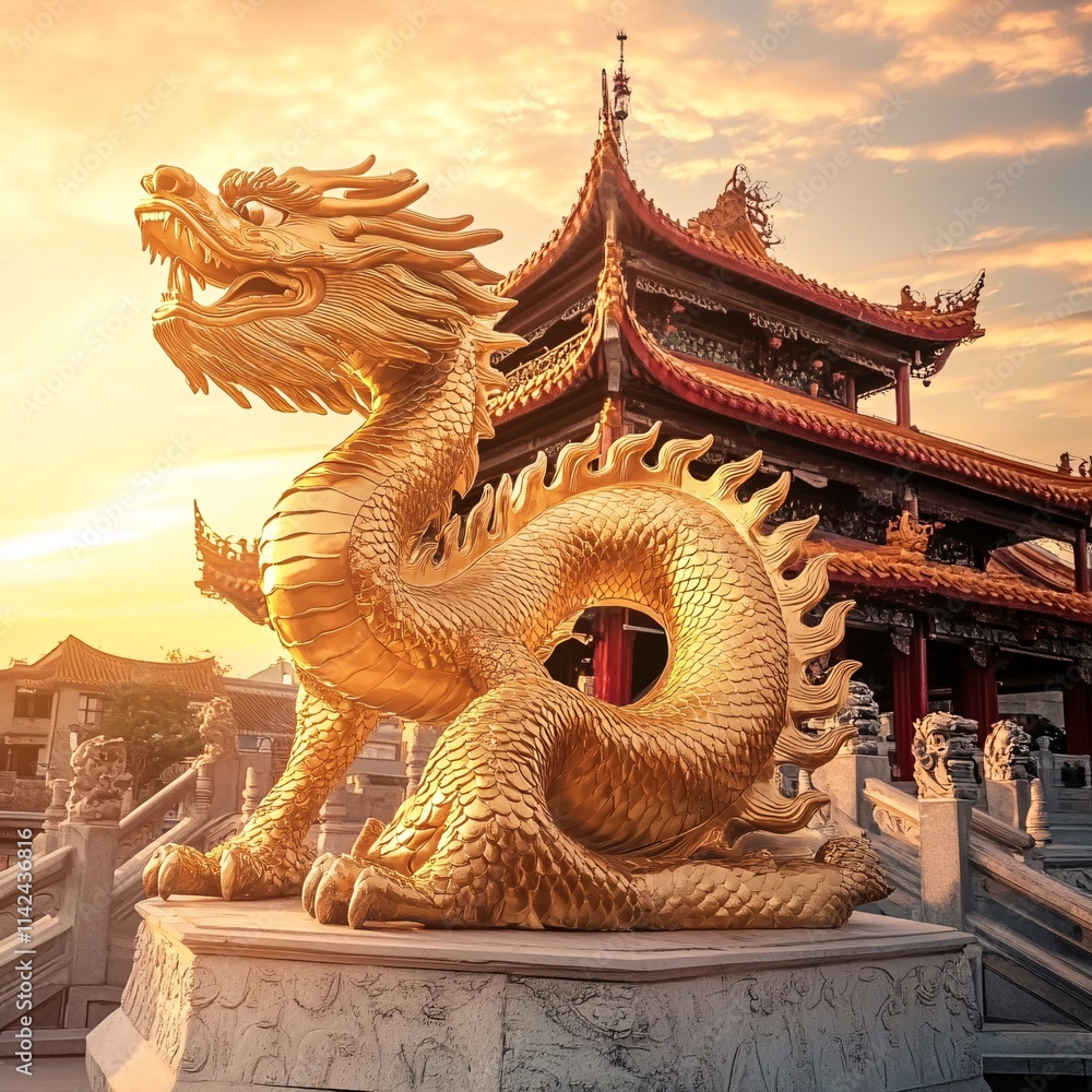 Fototapeta premium chinese dragon statue