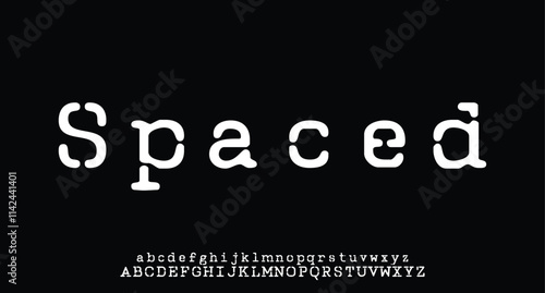 Modern Design vector linear Font for Title, Header, Lettering, Logo, Monogram. Corporate Business Luxury Technology Typeface. Letters, Numbers Line art style.
