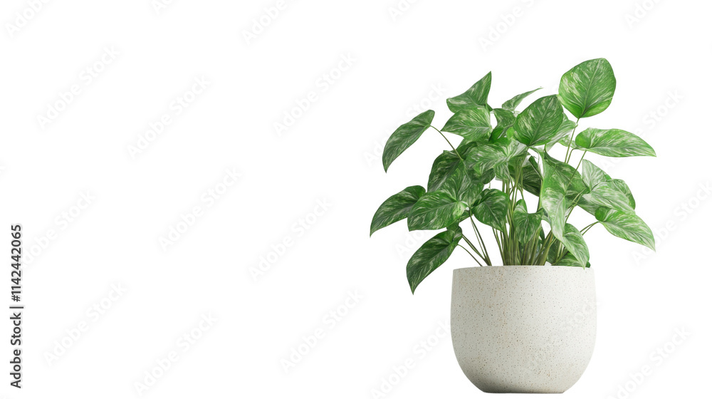 Fototapeta premium Green flower in a pot, transparent background
