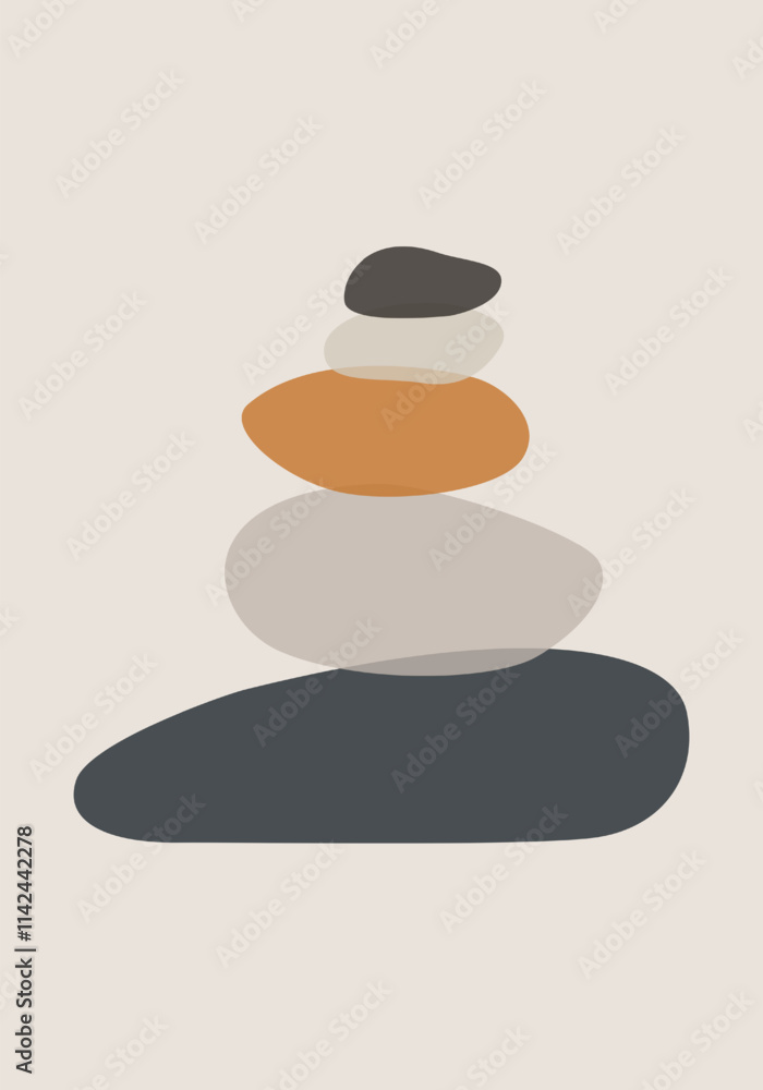 Abstract stacked stones in minimalist earth tones for contemporary design Abstract stacked stones in minimalist earth tones for contemporary design