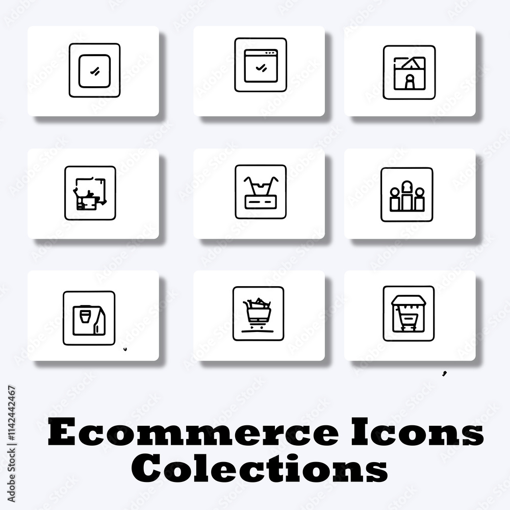 icon ecommerce set icon ecommerce set