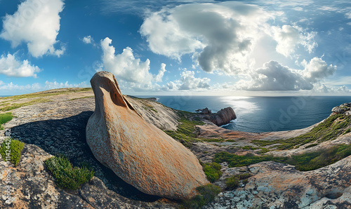 Remarkable Rocks panoramic view, Flinders Chase National Park, Kangaroo Island photo