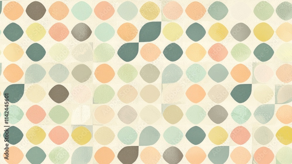 A clean and simple geometric pattern with basic shapes in soft colors, perfect for minimalist design A clean and simple geometric pattern with basic shapes in soft colors, perfect for minimalist design