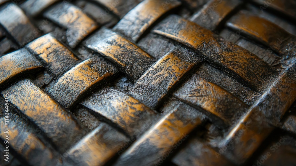 A close-up of a textured pattern on a surface, emphasizing the details and craftsmanship involved