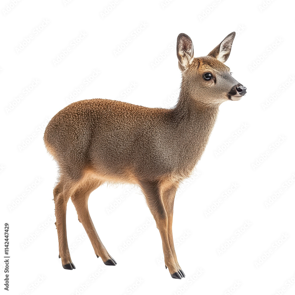 Pudu Deer Isolated on a White Background for Educational Use on transparent background Pudu Deer Isolated on a White Background for Educational Use on transparent background