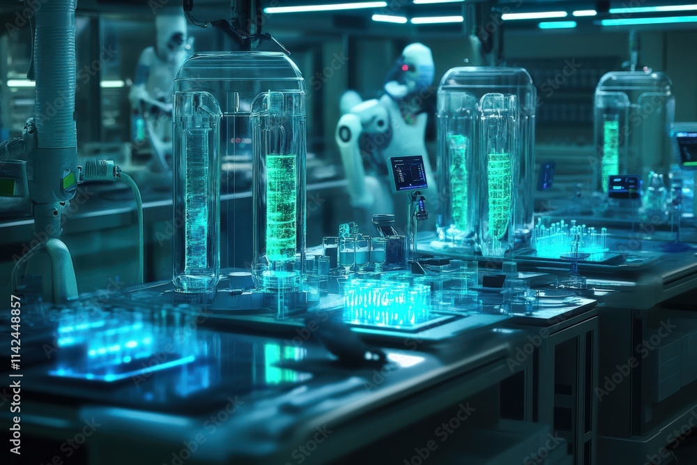 Futuristic laboratory experimentation high-tech facility digital art sci-fi environment close-up view innovation concept Futuristic laboratory experimentation high-tech facility digital art sci-fi environment close-up view innovation concept