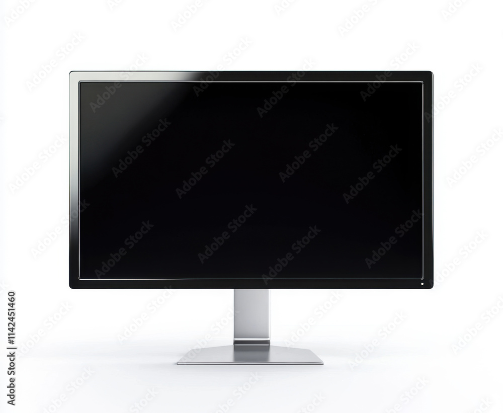 Modern computer monitor with a sleek design and no visible content at a clean workspace Modern computer monitor with a sleek design and no visible content at a clean workspace