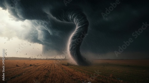 Powerful Tornado Impacting the Landscape