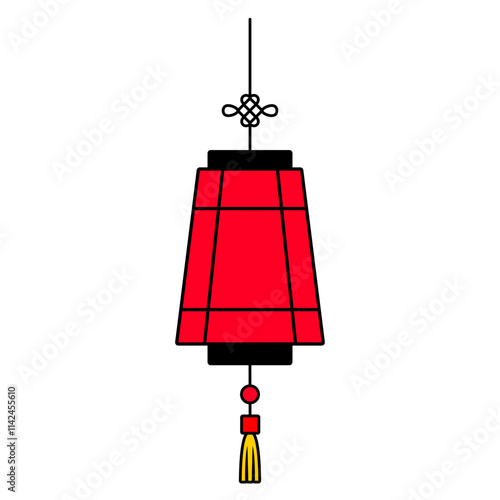 Chinese lantern cartoon in various shapes, digital art illustration.