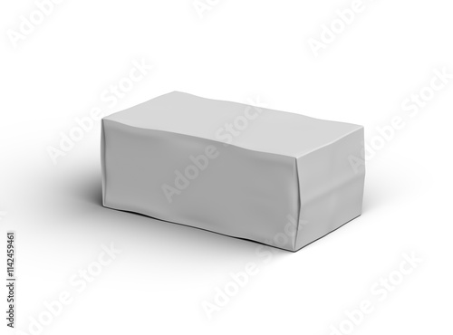 Wallpaper Mural Rendered image of a white rectangular dented box on a light background Torontodigital.ca