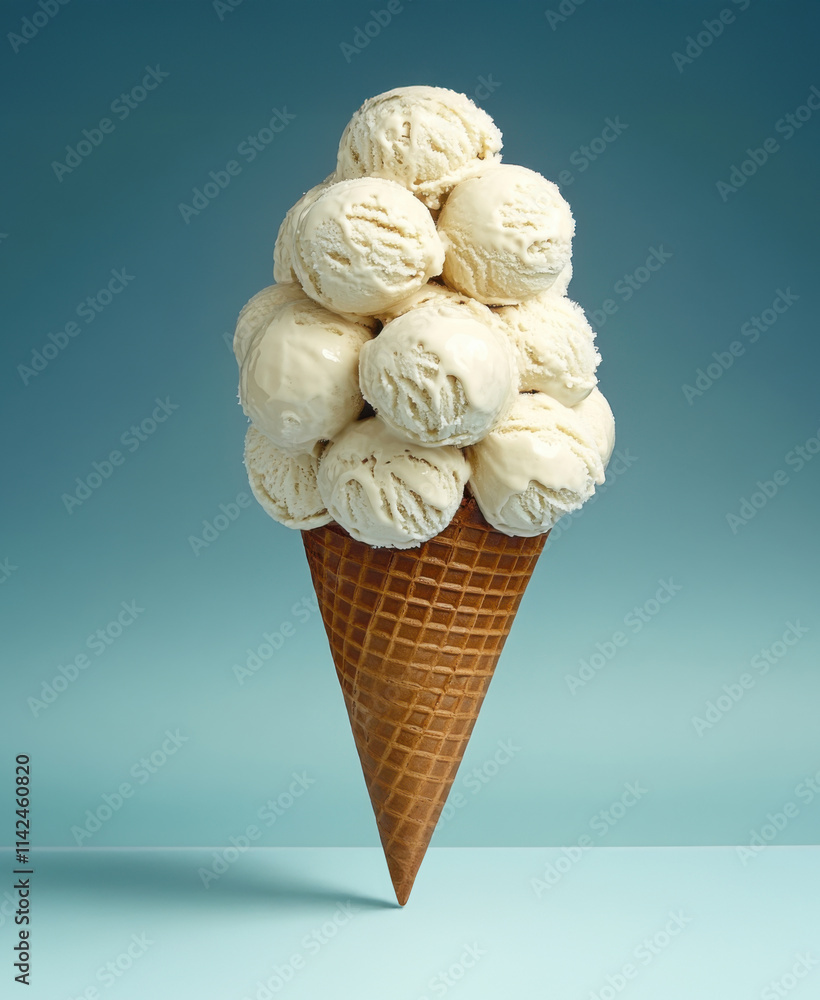 vanilla ice cream tower in cone vanilla ice cream tower in cone