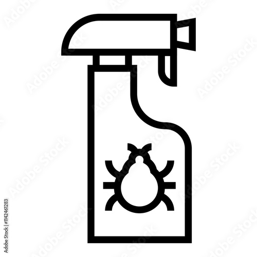 Anti flea spray icon vector, line style illustration.