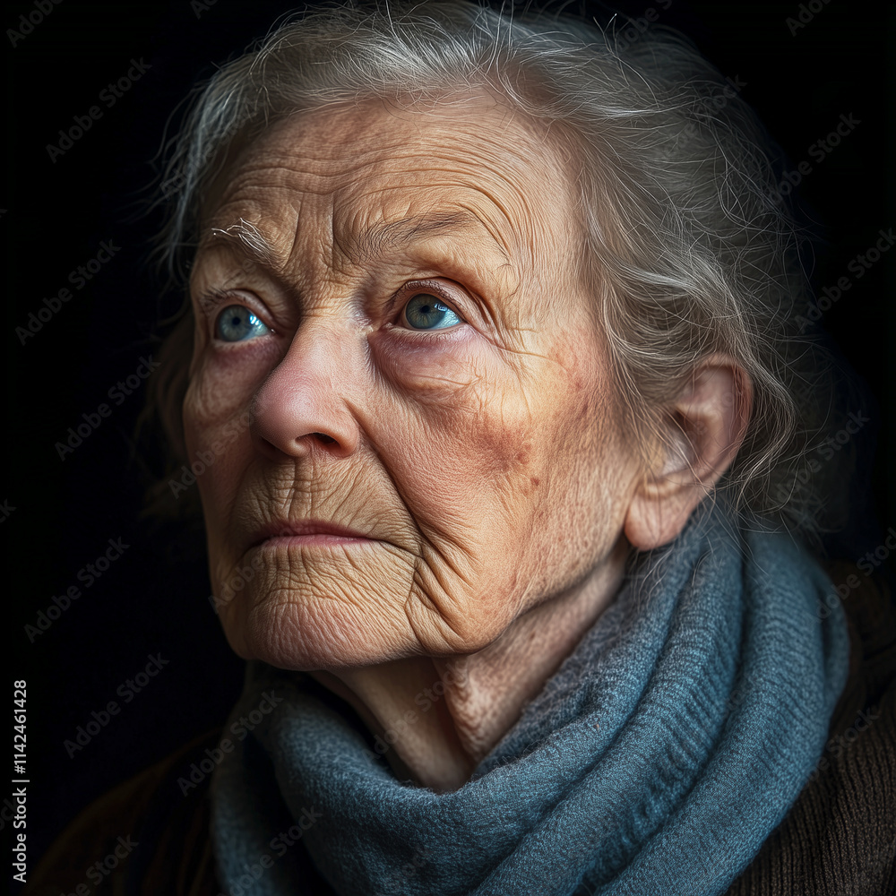 Close-up portrait of an elderly man with thoughtful expression. Close-up portrait of an elderly man with thoughtful expression.
